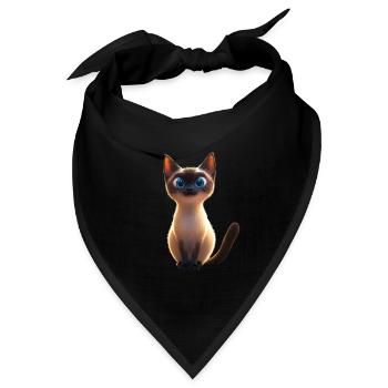 Siamkatze Siam Katze Siamese Cat Siamesen Katzen - Bandana Dreieckstuch - Schwarz - Vorne