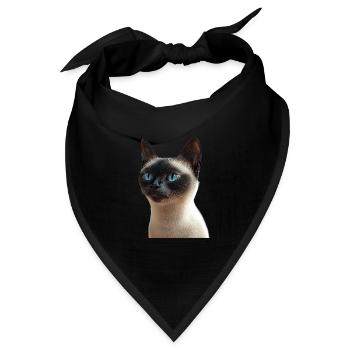 Siamkatze Siam Katze Siamese Cat Siamesen Katzen - Bandana Dreieckstuch - Schwarz - Vorne