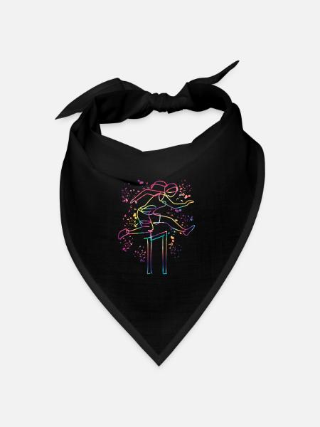 Hürdenlauf Hindernislauf Kinder Hürdenlauf - Bandana Dreieckstuch - Schwarz
