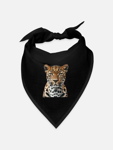 Leopard - Bandana Dreieckstuch - Schwarz