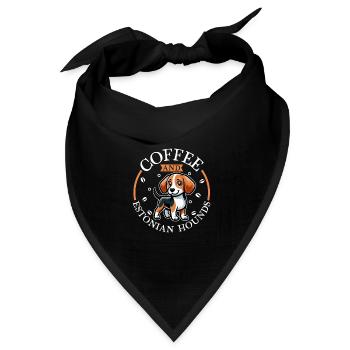 Kaffee und Estnische Bracke - Bandana Dreieckstuch - Schwarz - Vorne