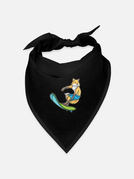 Fuchs Surfen Surfbrett Sommer - Bandana Dreieckstuch - Schwarz