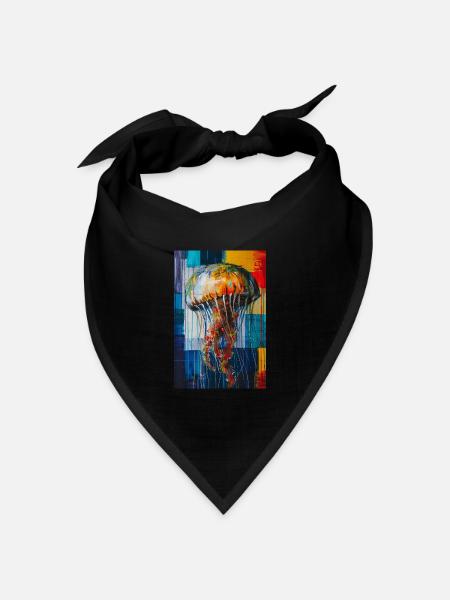 Qualle - Bandana Dreieckstuch - Schwarz