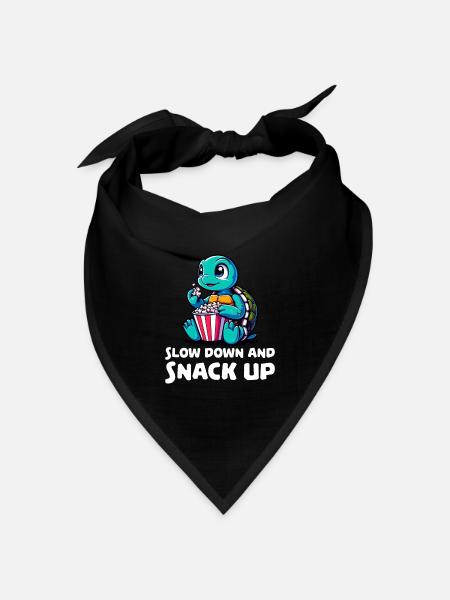 Slow down and snack up - Bandana Dreieckstuch - Schwarz