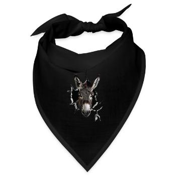 Esel - Bandana Dreieckstuch - Schwarz - Vorne