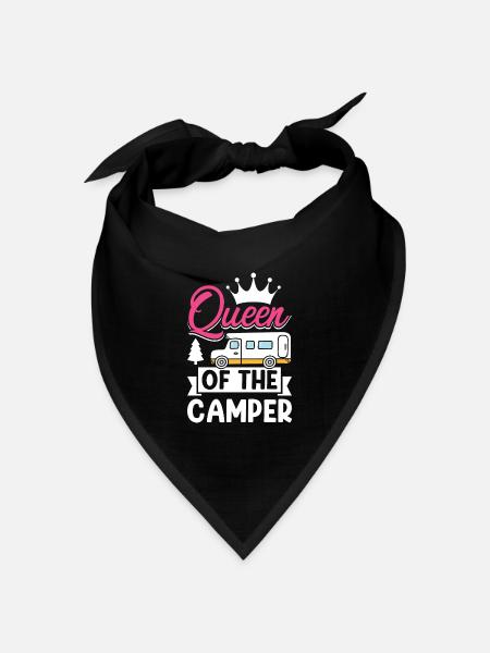 Camper Mom Funny Camping Queen of the Camper - Bandana Dreieckstuch - Schwarz
