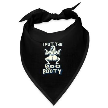 lustiger Gespenster Spruch i put the boo in booty - Bandana Dreieckstuch - Schwarz - Vorne