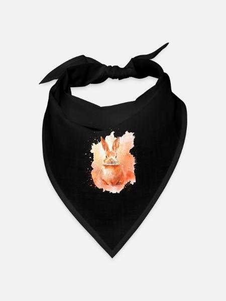 Kaninchen - Bandana Dreieckstuch - Schwarz