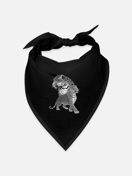 Leopard - Bandana Dreieckstuch - Schwarz