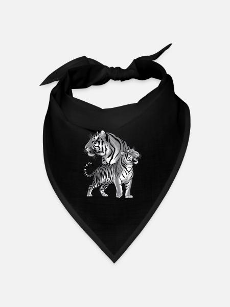 Tiger - Bandana Dreieckstuch - Schwarz