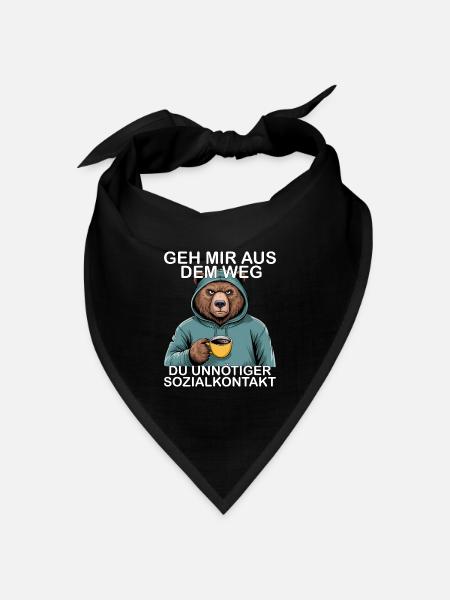 Geh Mir Aus Dem Weg Du Unnötiger Sozialkontakt - Bandana Dreieckstuch - Schwarz
