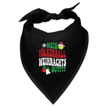 Völkerball Weihnachten Outfit Völkerballspieler - Bandana Dreieckstuch - Schwarz - Vorne