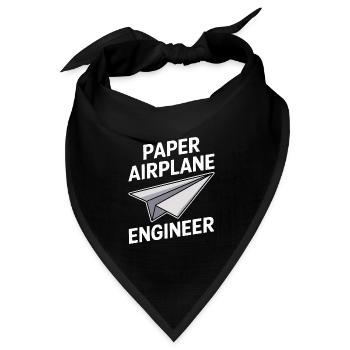Papierflieger Spruch Witz Papierflugzeug Geschenk - Bandana Dreieckstuch - Schwarz - Vorne