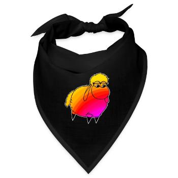 Wolly Sheepling Rainbow Retro wave Gaming - Bandana Dreieckstuch - Schwarz - Vorne