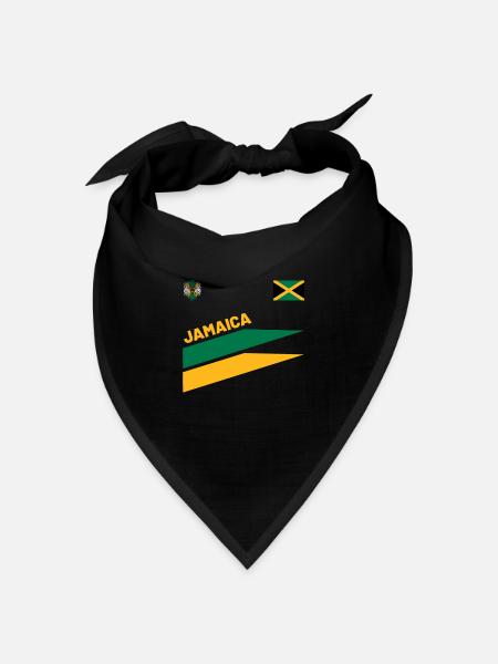 Jamaica Jamaika Rasta Raggea Rastafari Flagge - Bandana Dreieckstuch - Schwarz