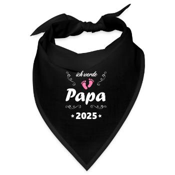 Ich werde Papa 2025 Schwanger 2025 Vaterschaft - Bandana Dreieckstuch - Schwarz - Vorne