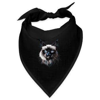 Birma Katze Heilige Birmakatze Süße Birma Katzen - Bandana Dreieckstuch - Schwarz - Vorne