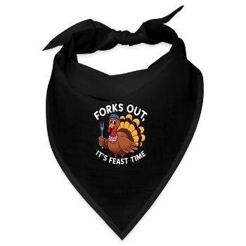 Lustiger Thanksgiving Truthahn - Bandana Dreieckstuch - Schwarz - Vorne