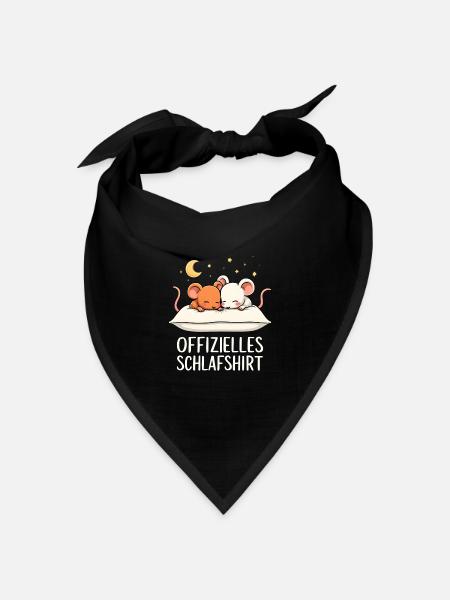 Offizielles Schlafshirt Mäuse Maus Paar - Bandana Dreieckstuch - Schwarz
