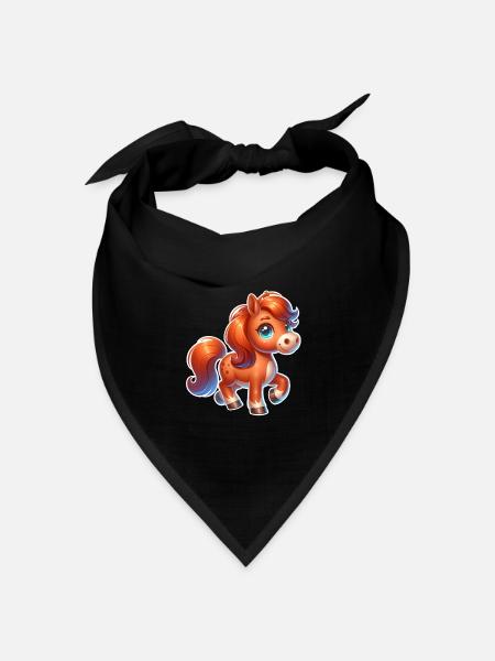 Pferd - Bandana Dreieckstuch - Schwarz