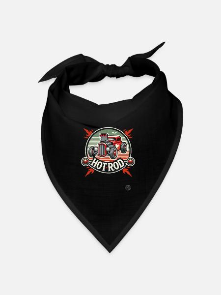 Flammend heißes Hot Rod Muskel Auto - Bandana Dreieckstuch - Schwarz