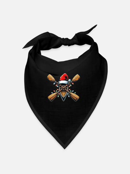 Kanusport Kanu Kajak Weihnachtsmütze Xmas - Bandana Dreieckstuch - Schwarz