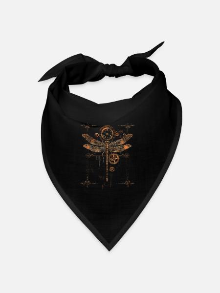 Steampunk-libelle - Bandana Dreieckstuch - Schwarz