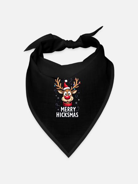 Weihnachten Rentier Rudolph - Bandana Dreieckstuch - Schwarz
