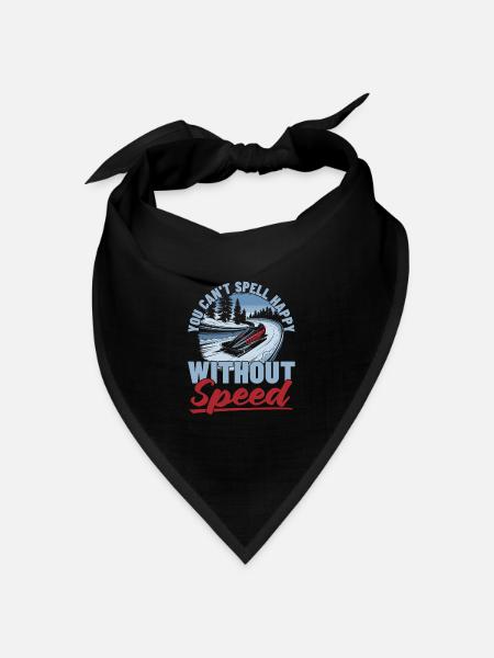 Bobfahren - Bandana Dreieckstuch - Schwarz