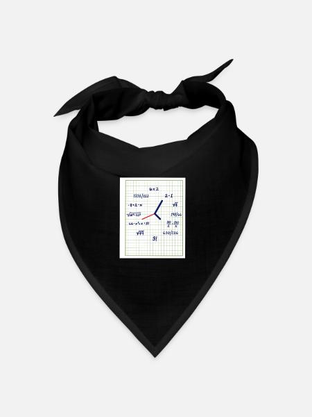 Uhr Mathematik Mit Kreativen Formeln - Bandana Dreieckstuch - Schwarz