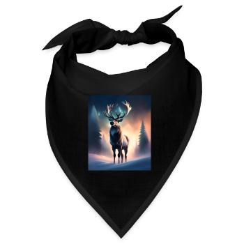 Majestätische Rentiere - Bandana Dreieckstuch - Schwarz - Vorne