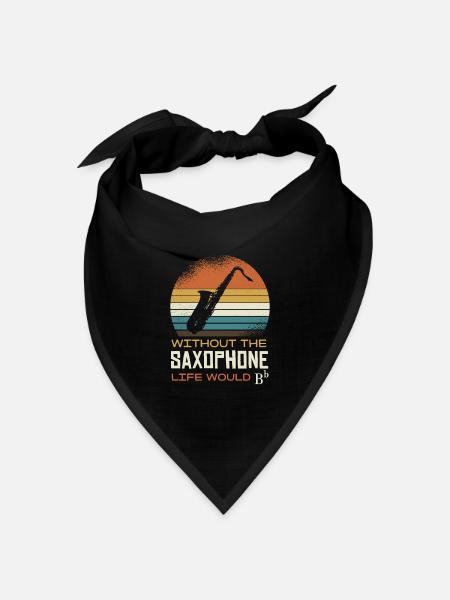 Ohne Saxophon Wäre Das Leben B - Bandana Dreieckstuch - Schwarz