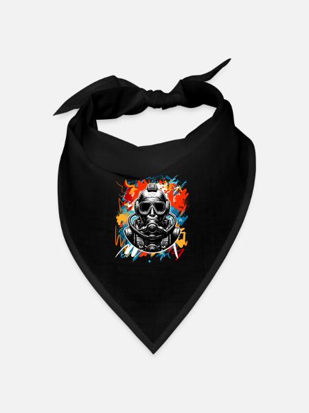 Tauchen Taucher - Bandana Dreieckstuch - Schwarz
