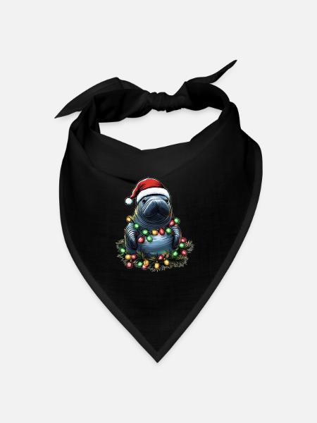 Seekuh Floaty Kartoffel Seekuh Weihnachtsmütze Xma - Bandana Dreieckstuch - Schwarz