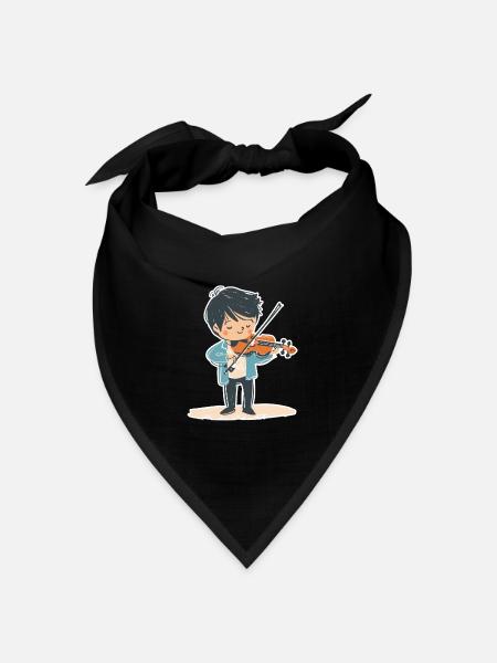 Kleiner Geigenjunge - Bandana Dreieckstuch - Schwarz