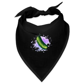 Vegetarier Veganer saure Gurke Design - Bandana Dreieckstuch - Schwarz - Vorne
