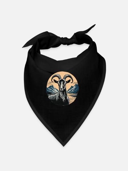 ziegenbock ziege - Bandana Dreieckstuch - Schwarz