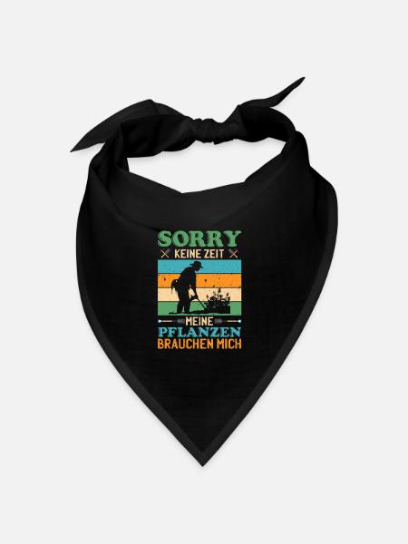 Großvater SORRY KEINE ZEIT MEINE PFLANZEN Lustig - Bandana Dreieckstuch - Schwarz
