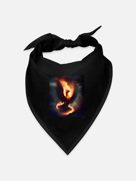 Episches Feuer Phönix - Bandana Dreieckstuch - Schwarz