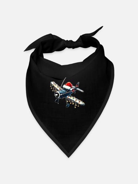 RC-Flugzeug Modellflug Pilot Weihnachten Hut Xmas - Bandana Dreieckstuch - Schwarz