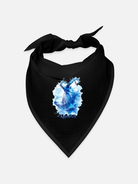 Krampus in einer Eislandschaft - Bandana Dreieckstuch - Schwarz