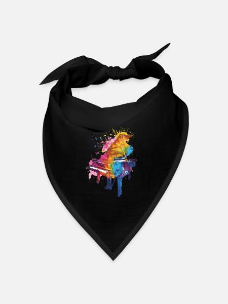 Klavier - Bandana Dreieckstuch - Schwarz