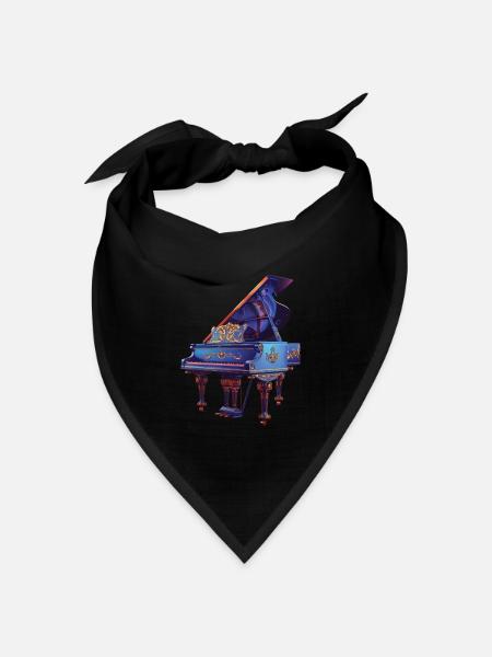 Klavier - Bandana Dreieckstuch - Schwarz