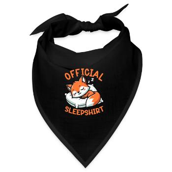 Offizieller Schlafhirtfuchs Süßes Lustiges Faule - Bandana Dreieckstuch - Schwarz - Vorne