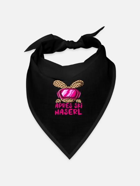 Apres Ski Haserl Hase Party Urlaub Ski Fahren - Bandana Dreieckstuch - Schwarz