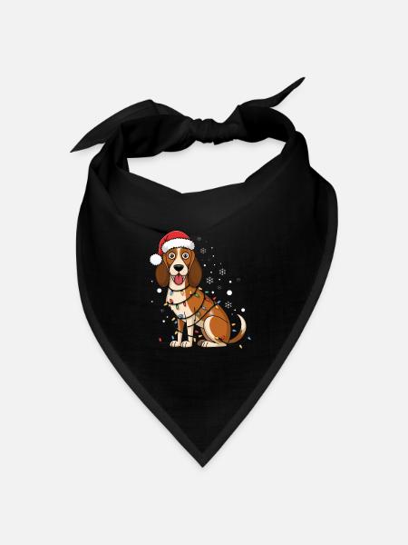 Foxhound Christmas Lights Xmas Dogs Gifts - Bandana Dreieckstuch - Schwarz