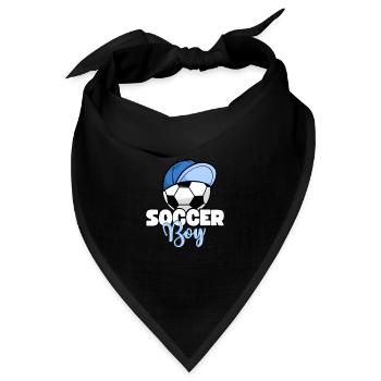 Soccer Boy Soccer Junge Fußball Junge Spruch - Bandana Dreieckstuch - Schwarz - Vorne
