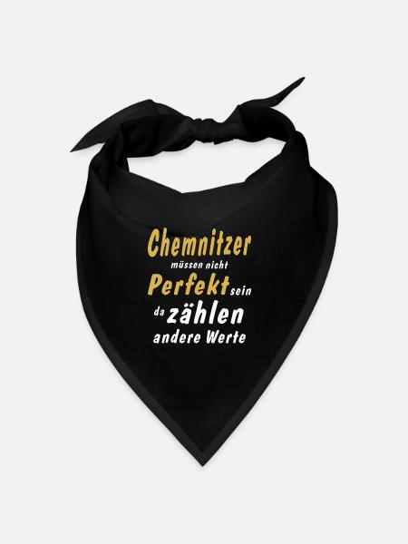 Chemnitzer müssen nicht Perfekt sein - Bandana Dreieckstuch - Schwarz