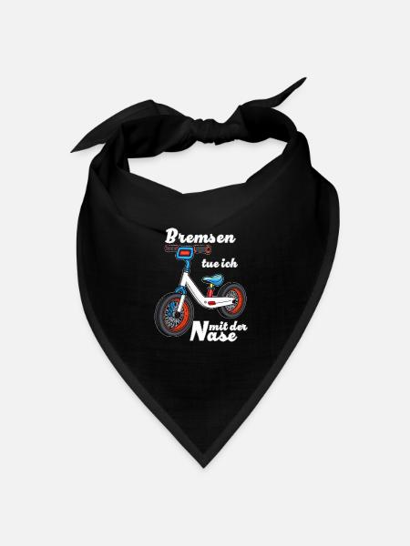 LAUFRAD Bremsen tue ich mit der Nase - Bandana Dreieckstuch - Schwarz