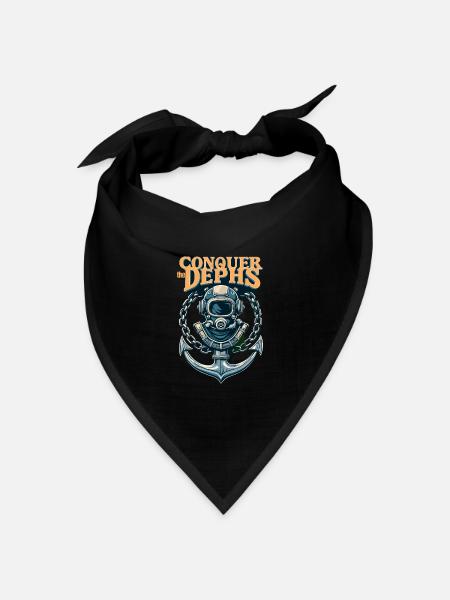 Conquer The Dephs - Bandana Dreieckstuch - Schwarz